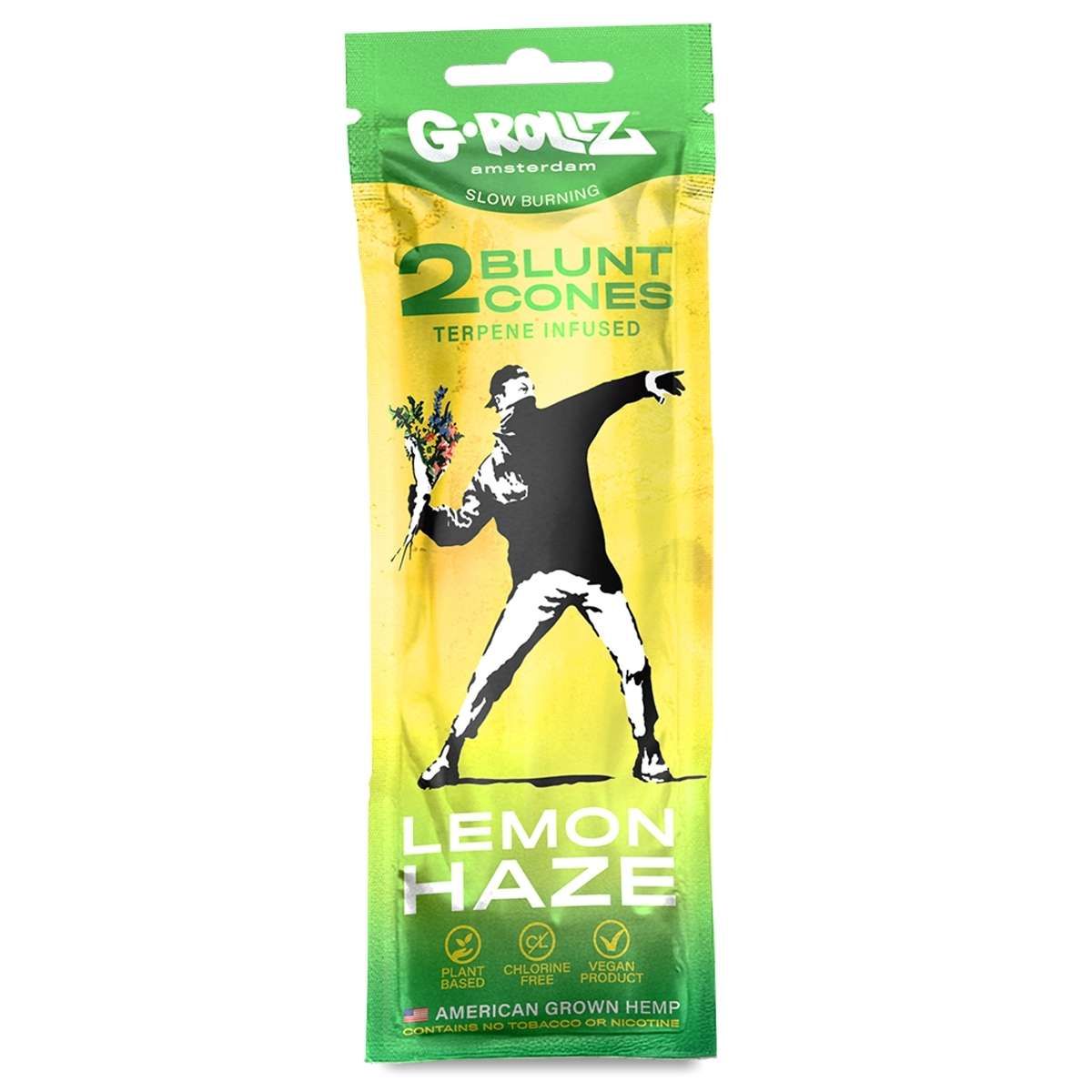 G-Rollz „Lemon Haze“ – 2 Terpene-Infused Hemp Wraps (Banksy’s Graffiti Edition)