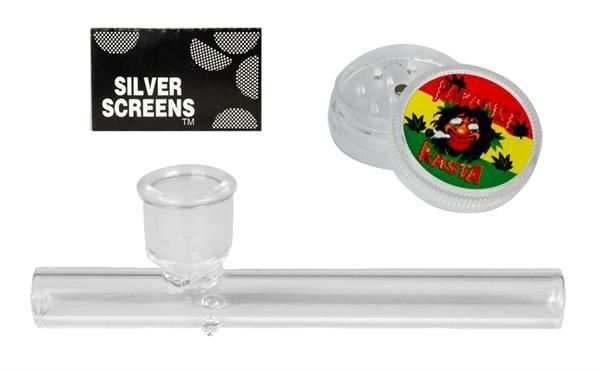 Glas-Kawumm & Kunststoff-Grinder Set „Weed Glass“