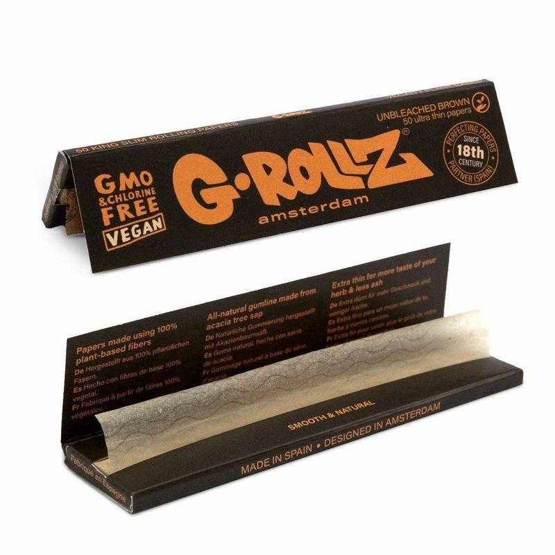 G-Rollz Unbleached Brown Papers King Slim