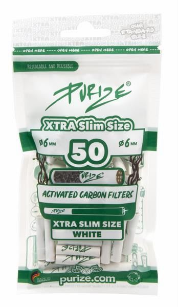 PURIZE Aktivkohlefilter, XTRA Slim, ø 5,9mm, 50er Packung
