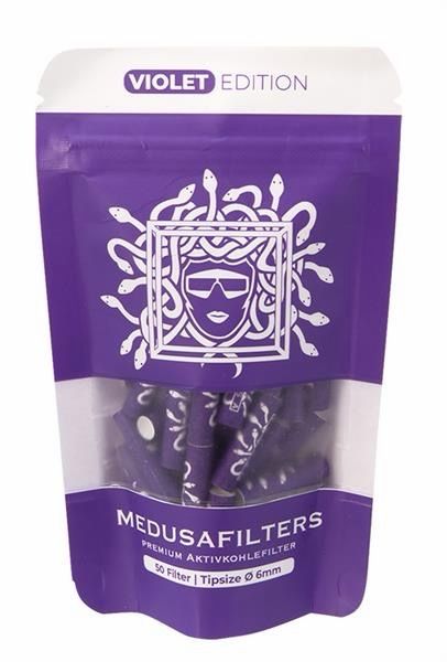 MEDUSA Aktiv-Cellulose-Filter VIOLET EDITION ø 6mm Aktivkohlefilter, 50er Beutel