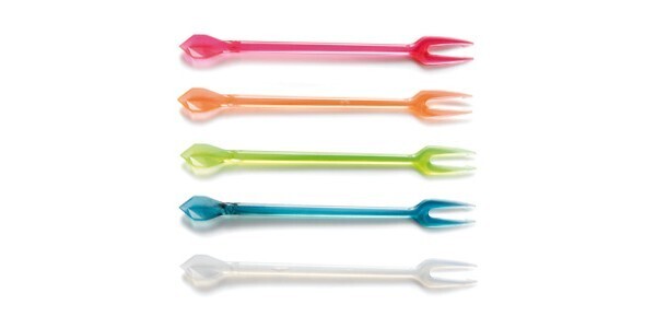 Forchettine colorate a 2 punte