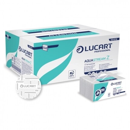 Asciugamani in carta piegati a "z" acquastream 23,5x23 tenderly Ct=15cf x 242pz