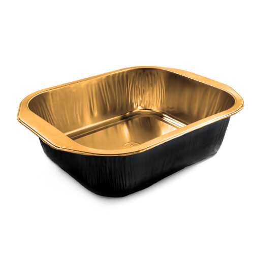 Contenitori per microonde laccati nero oro