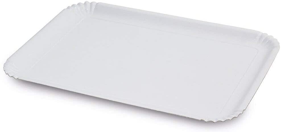 Vassoi bianchi in cartone plastificati 29x40,5cm - 10Kg