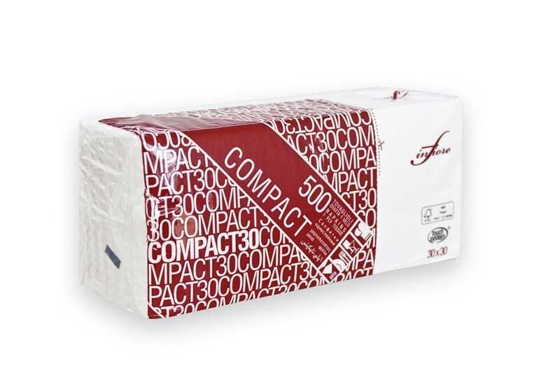Tovaglioli compact 1 velo bianchi 30x30cm - 14cfx500pz