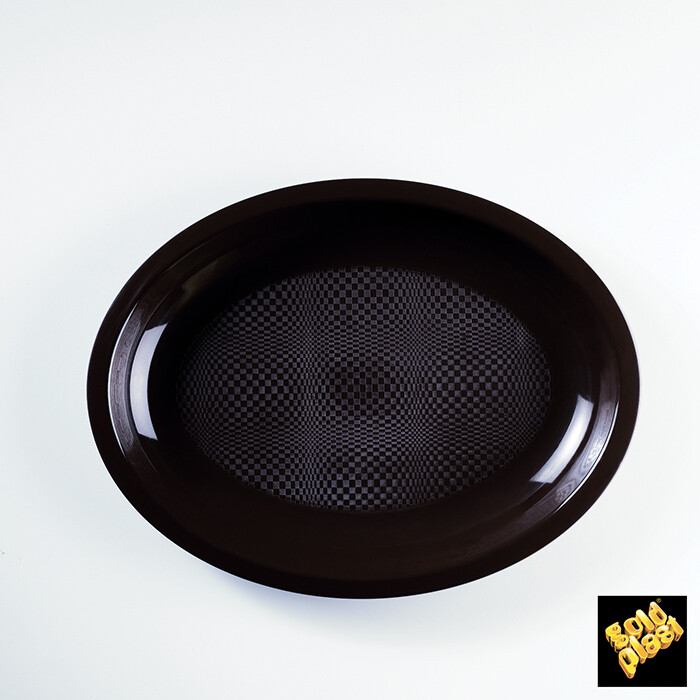 Piatto ovale nero 25cm 600cc - 600pz