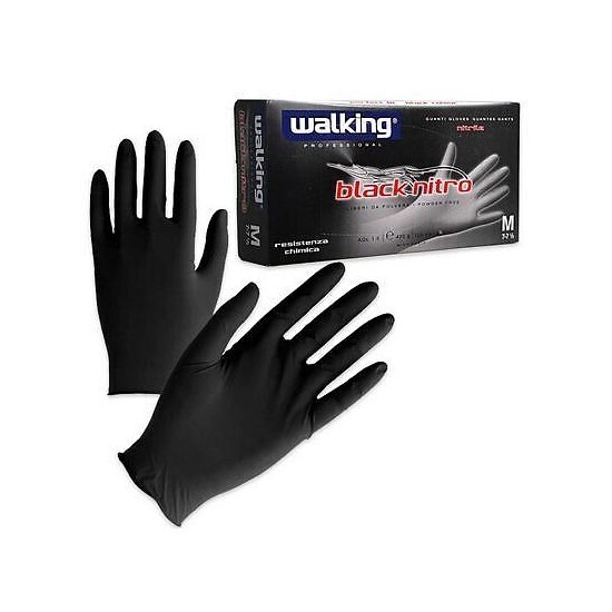 Guanti in nitrile neri taglia M - 100pz