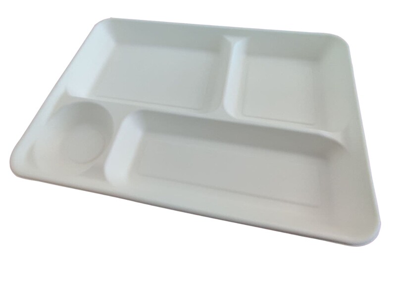 Piatto compostabile 4 scomparti
