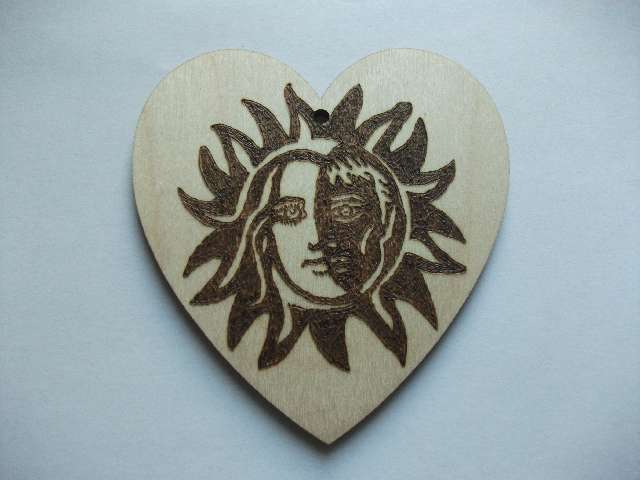 Sun Face wood burning
