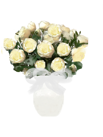 Large  Arrangement Roses (White/Creamy)