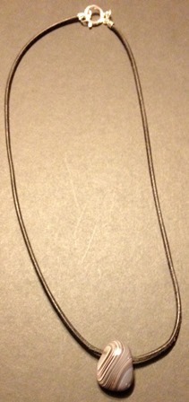 Ledercollier mit Botswana Achat Anhänger