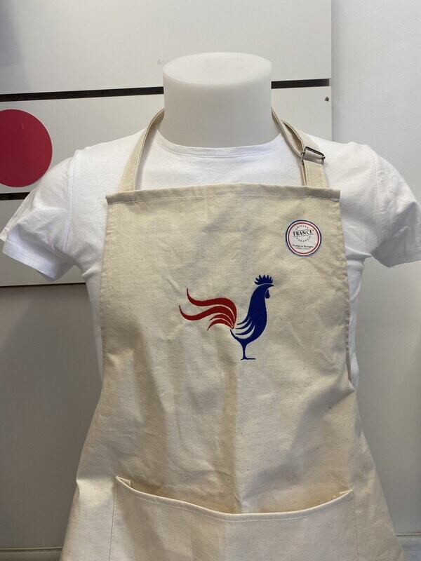 TABLIER avec Coq aux couleurs de France TABLIER avec Coq aux couleurs de France
