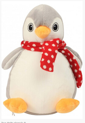 PELUCHE ZIPPÉE MANCHOT avec prénom brodé