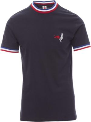 TEE -SHIRT FRANCE  AVEC  COQ  BRODE AUX COULEUR DE FRANCE
