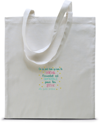 Sac shopping - Tote Bag -On ne se voit bien qu'avec le cœur