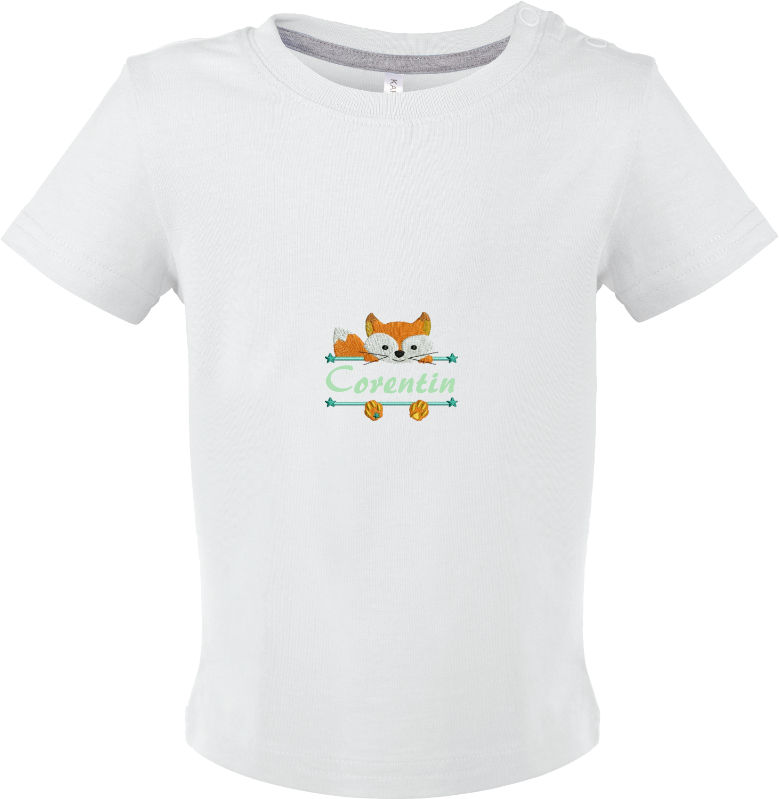 T-shirt bébé - Prénom motif animal