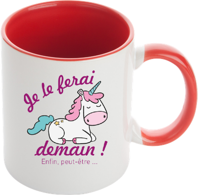 Mug Licorne "Je le ferai demain"