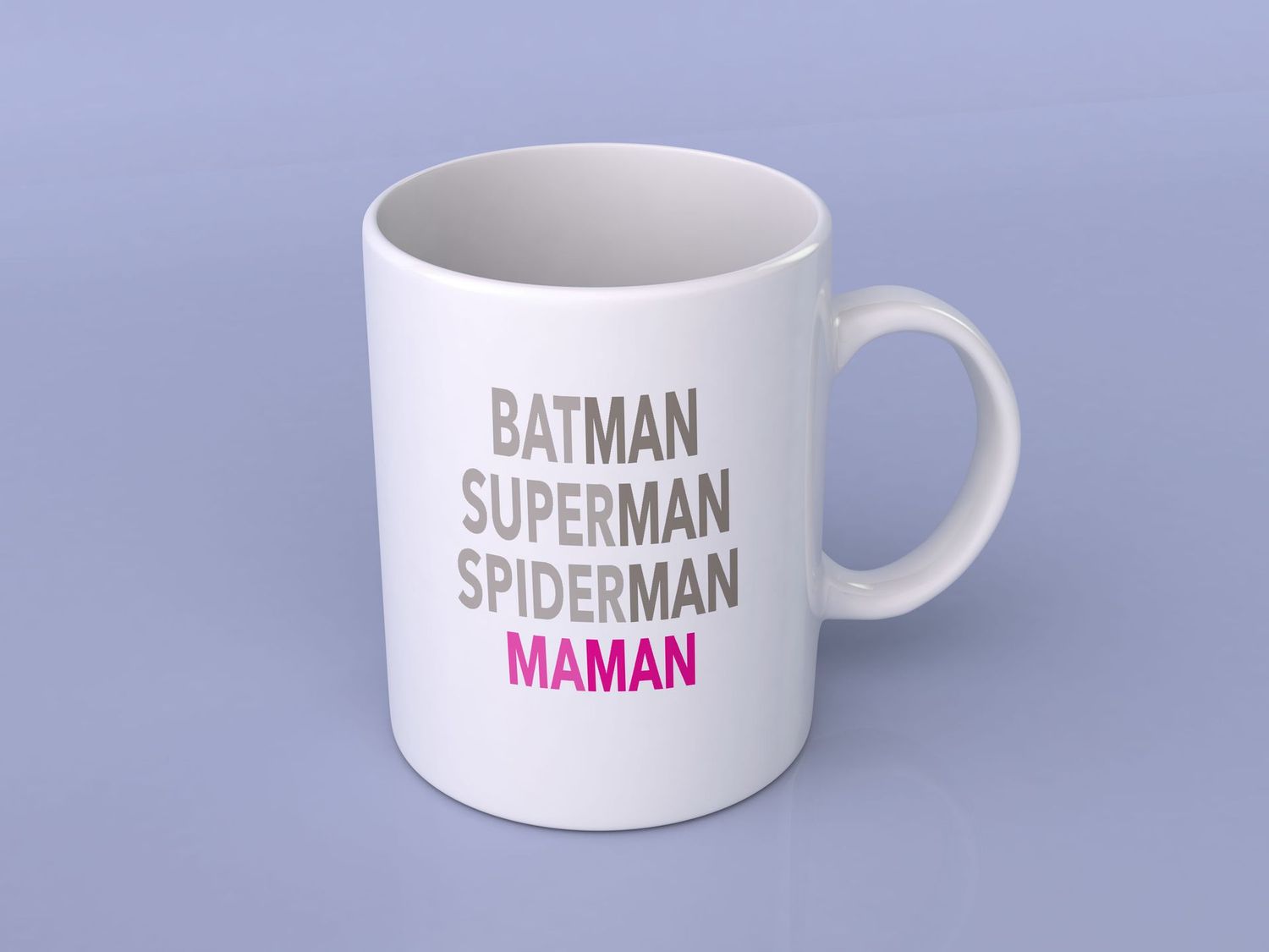 Mug "Batman, Superman, Spiderman, Maman"