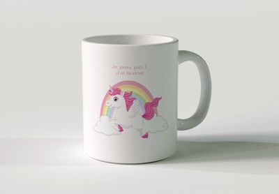 Mug Licorne "J'peux pas, j'ai licorne"