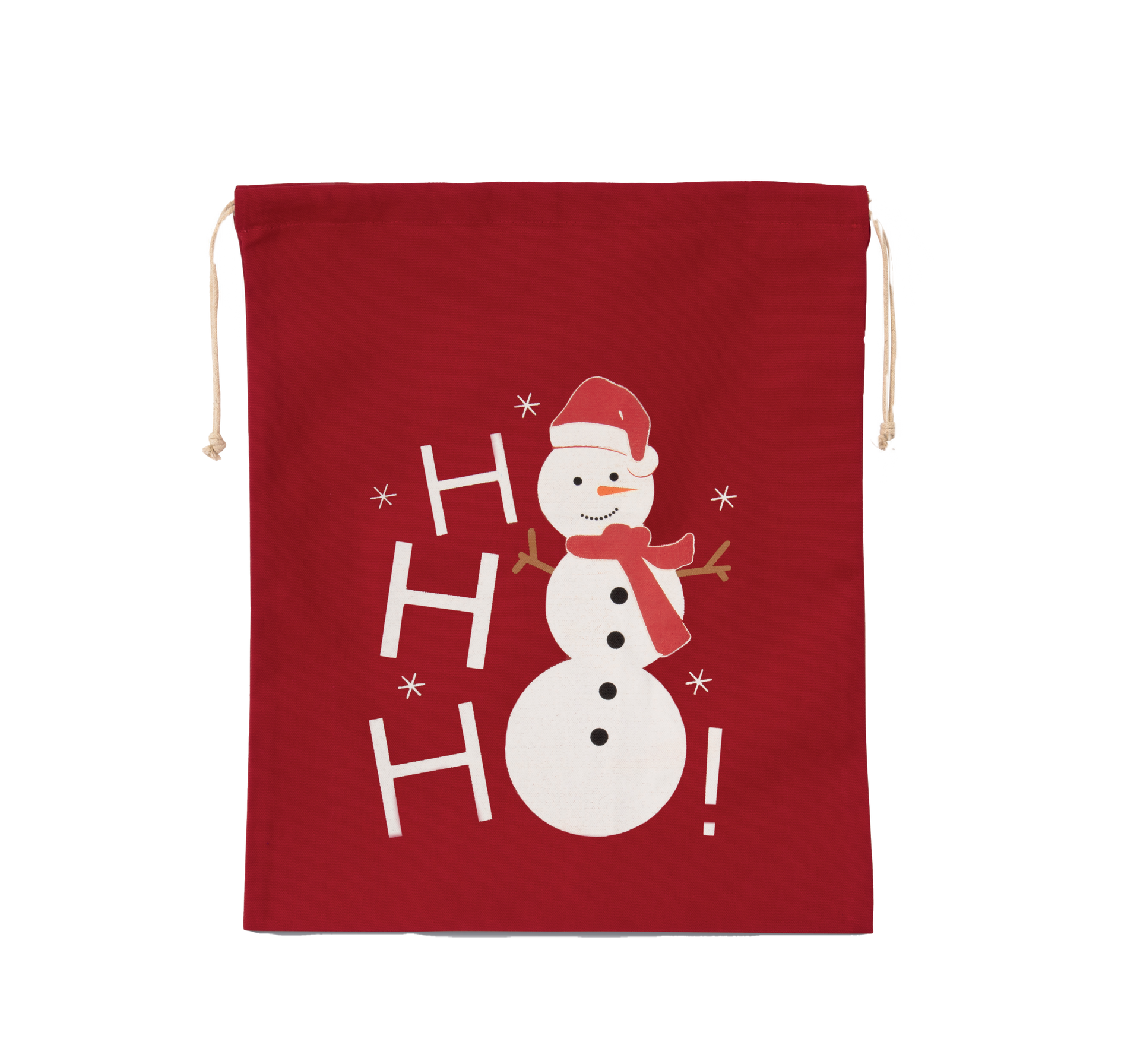 Sac coton à cordon motif bonhomme de neige
