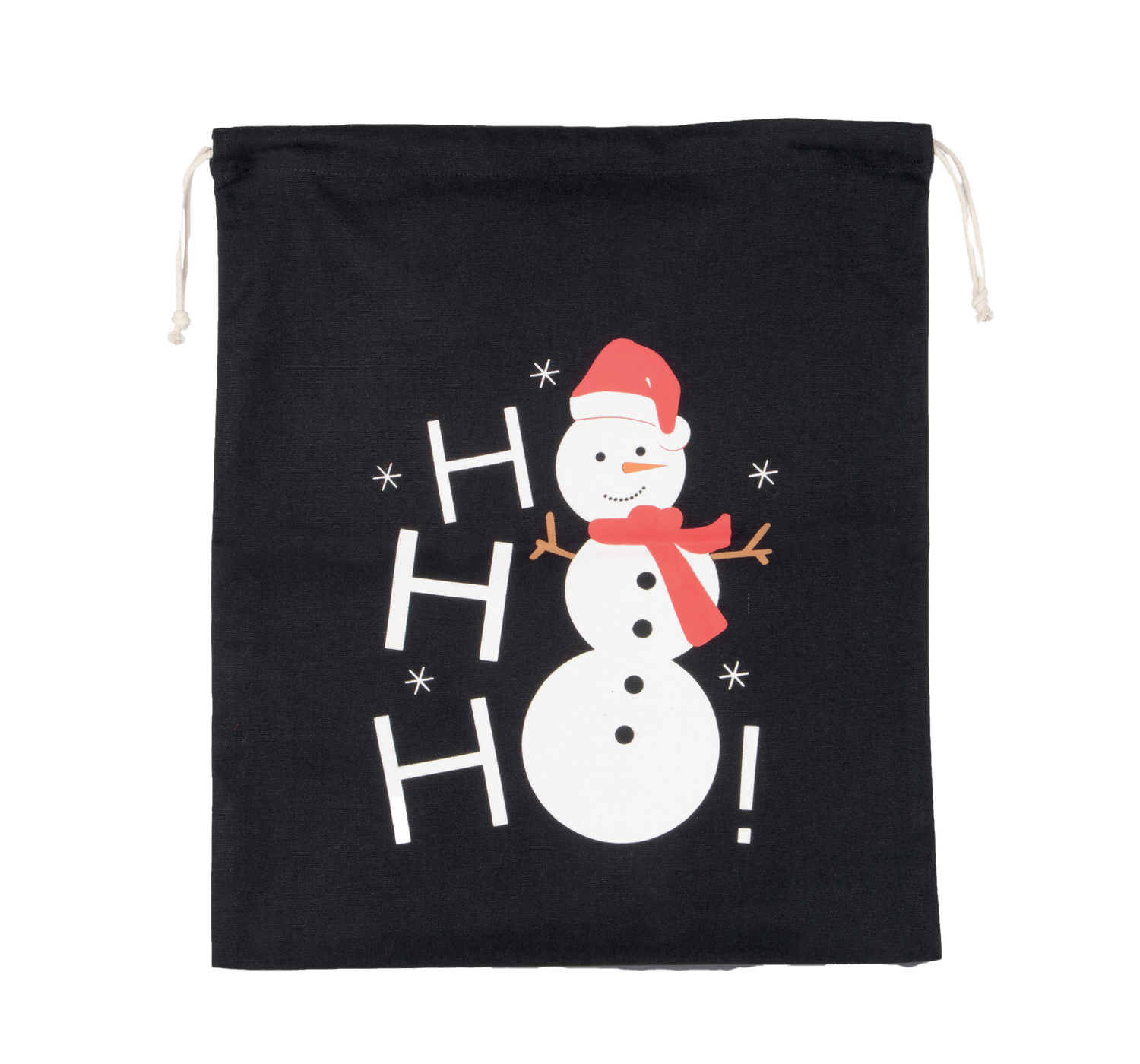 Sac coton à cordon motif bonhomme de neige