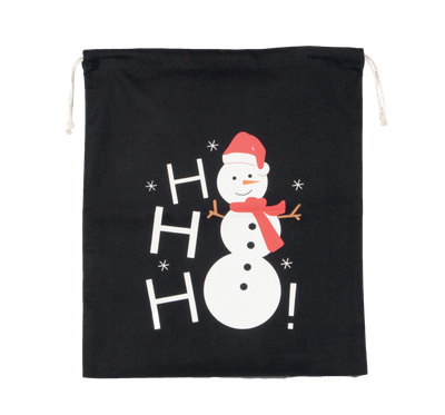 Sac coton à cordon motif bonhomme de neige