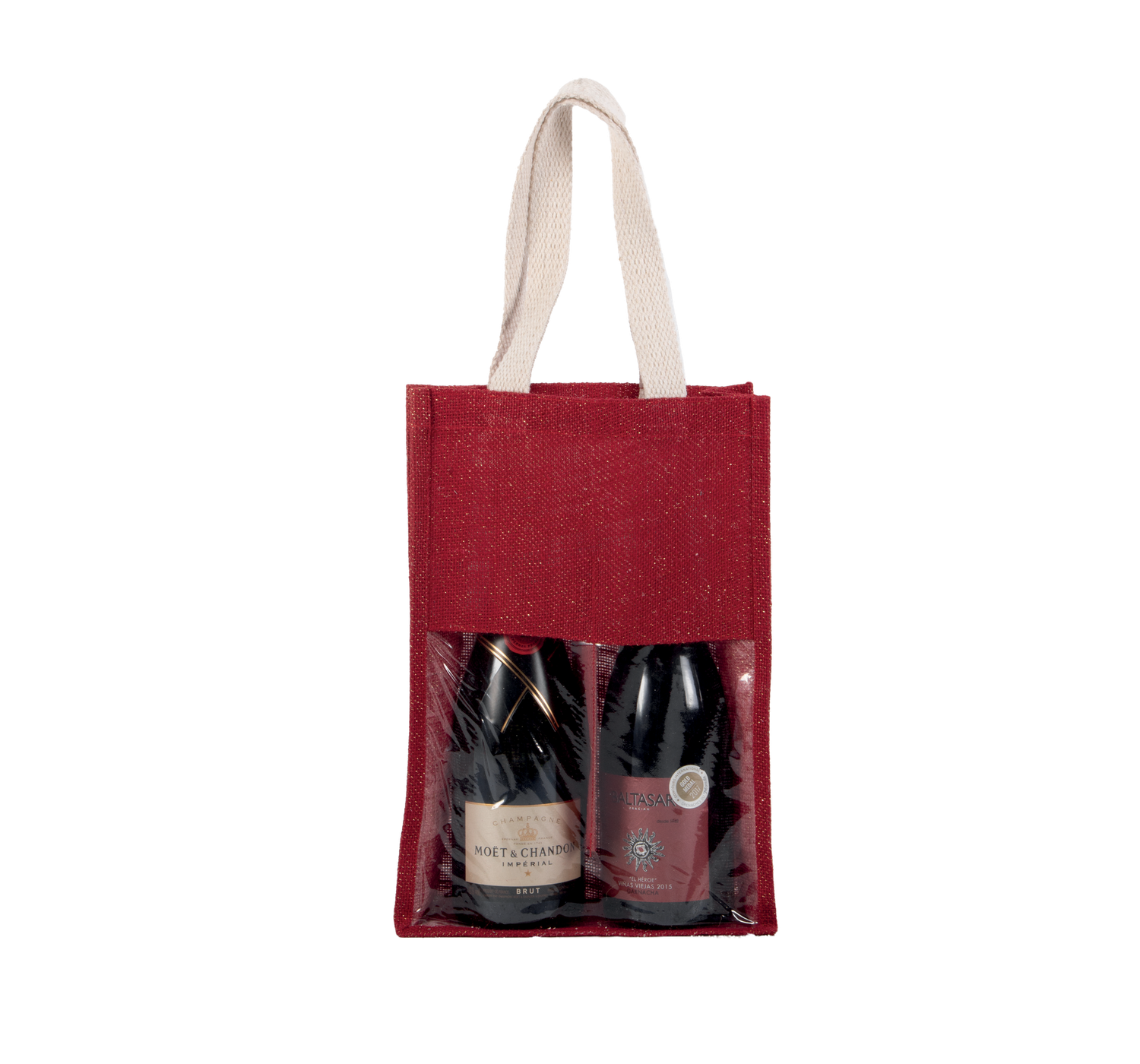 Sac porte-bouteilles en jute
