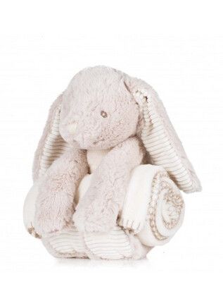 PELUCHE LAPIN AVEC SA COUVERTURE avec prénom brodé