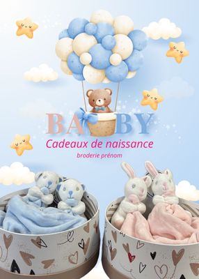 Coffret Duo doudou personnalisable avec son coffret cadeau