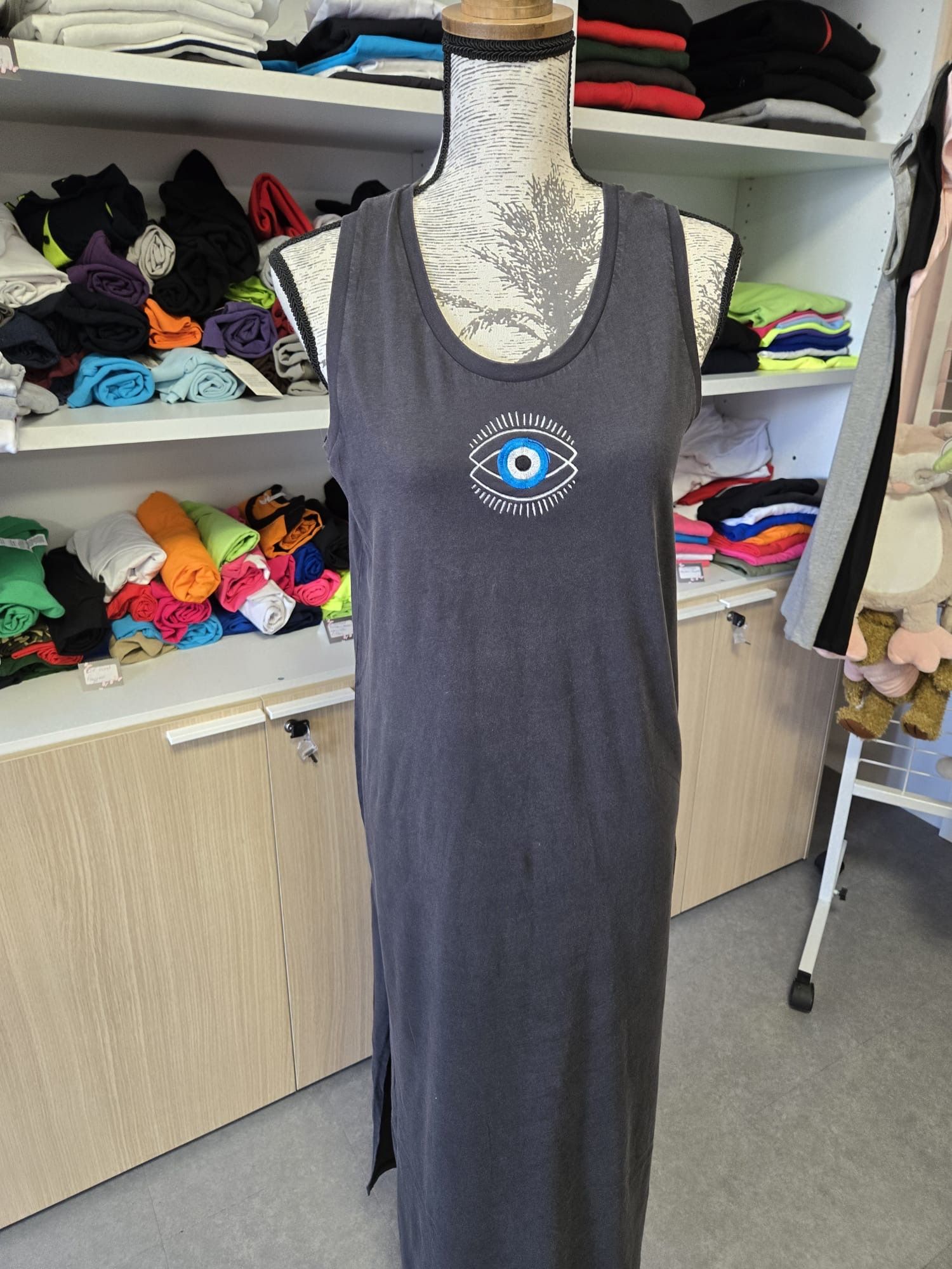 Robe écoresponsable délavée en jersey femme Collection Occhio