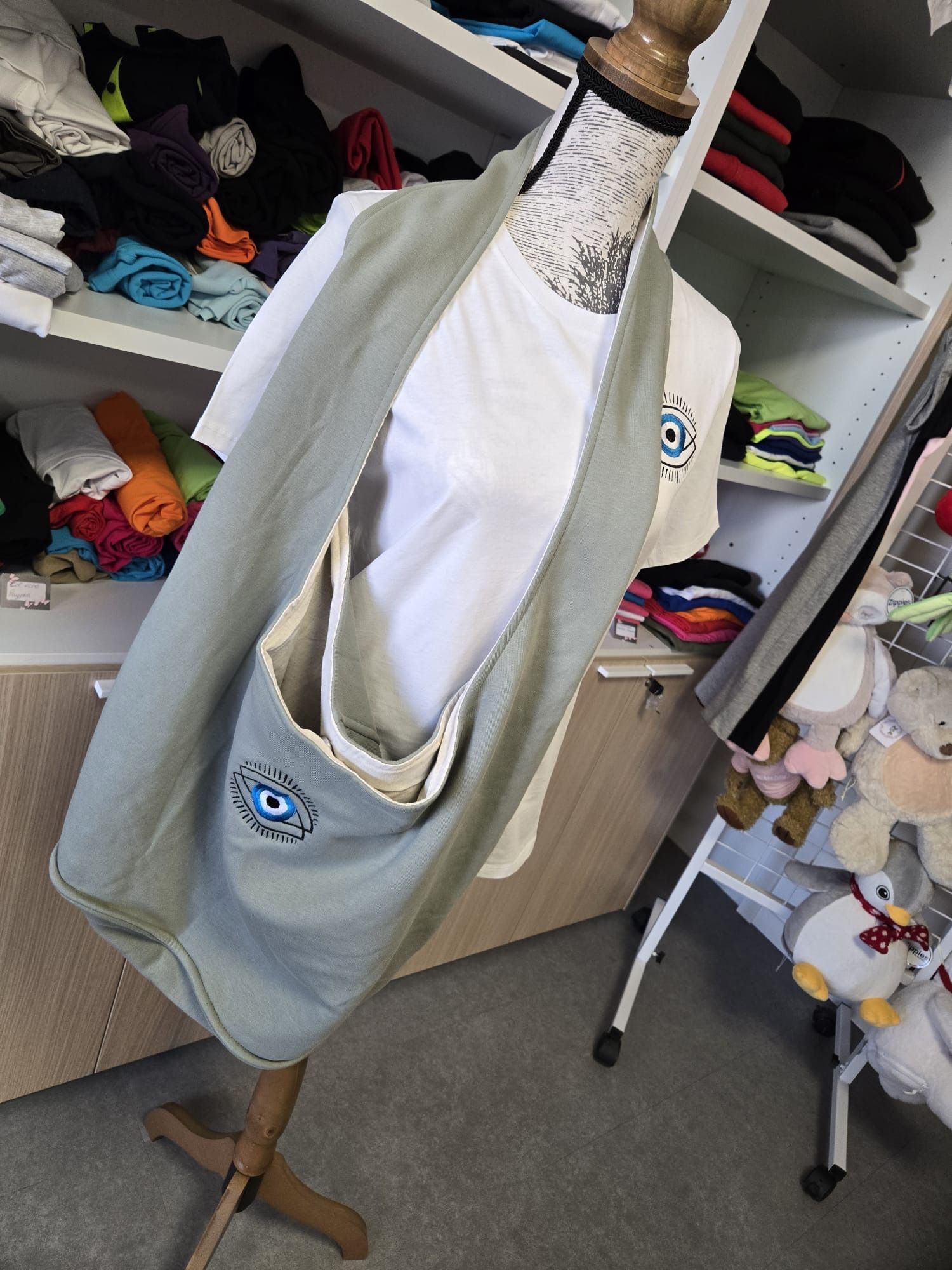 Sac bandoulière en molleton Collection Occhio