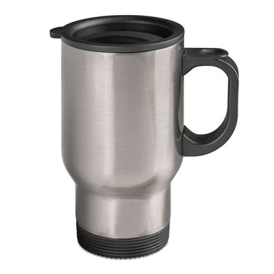 Mug thermos en inox Ø 85 mm blanc - personnalisable Mug thermos en inox Ø 85 mm blanc - personnalisable