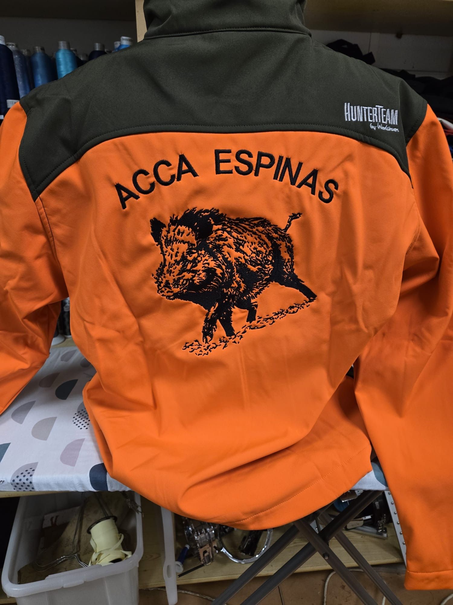 S8630 - Veste SPORT WORKSHELL - ORANGE / VERT CHASSE