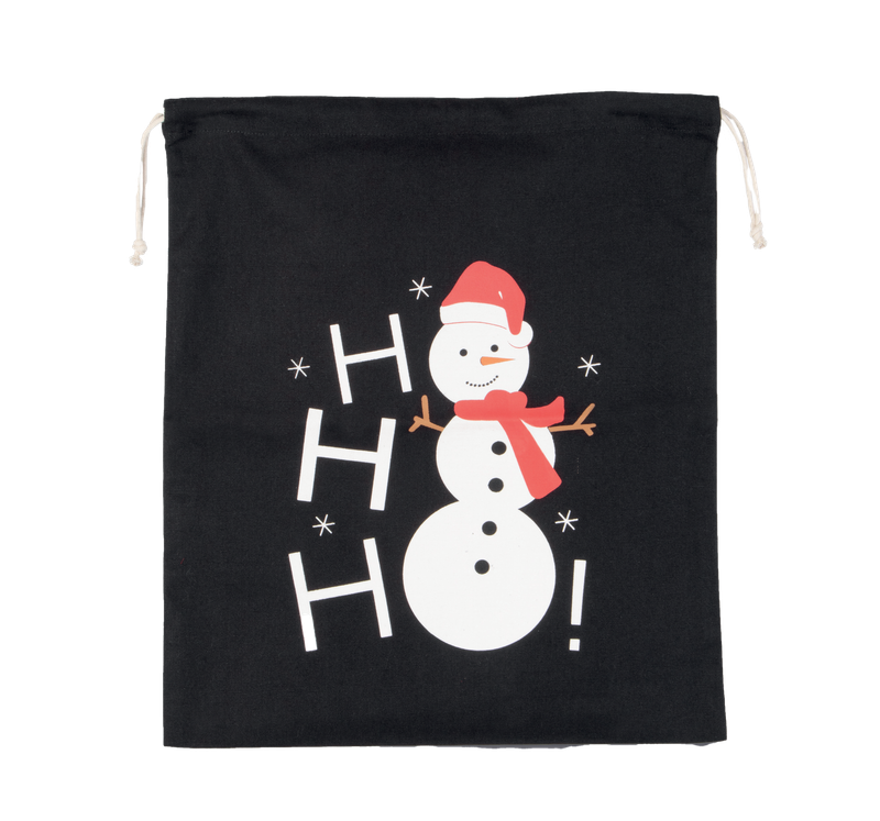 Sac coton à cordon motif bonhomme de neige