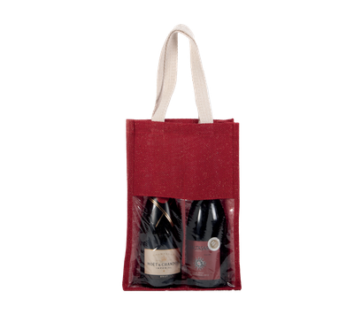 Sac porte-bouteilles en jute