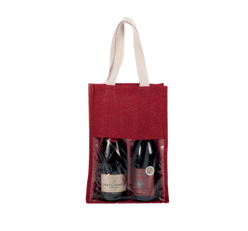 Sac porte-bouteilles en jute
