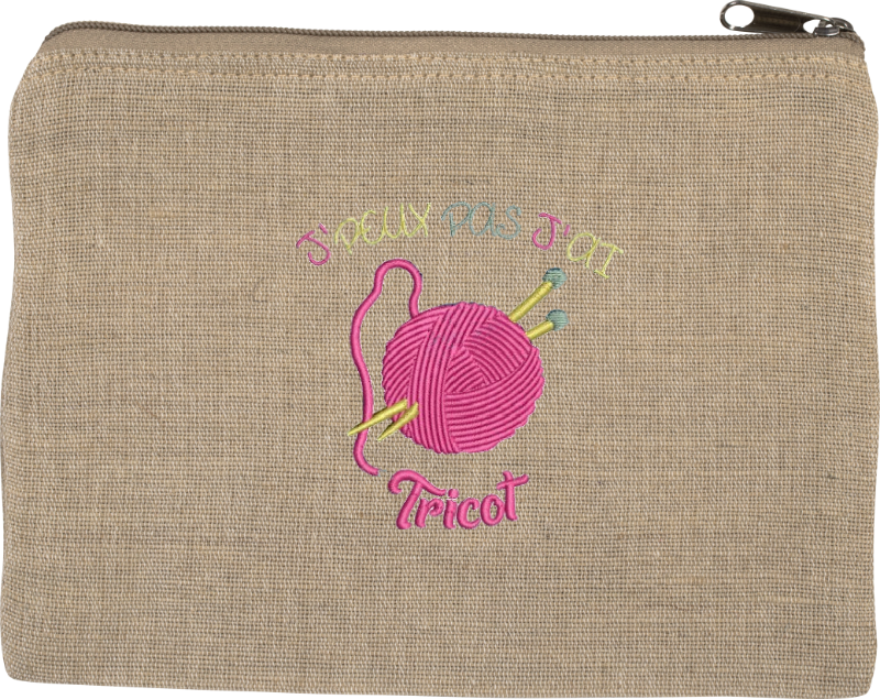 Pochette - Je ne peux pas j'ai tricot