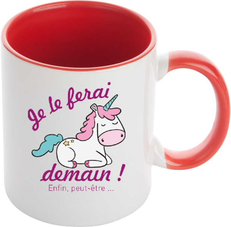 Mug Licorne "Je le ferai demain"