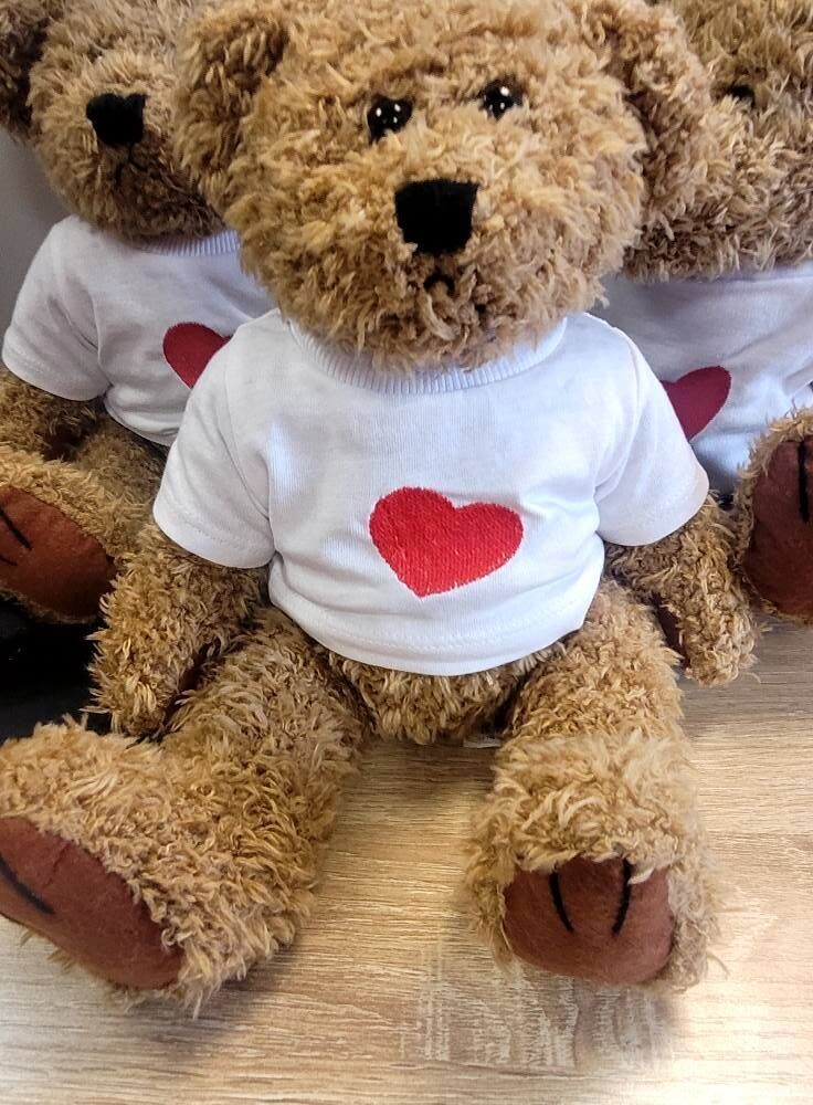 Peluche Teddy avec t-shirt brodé - personnalisable avec prénom brodé