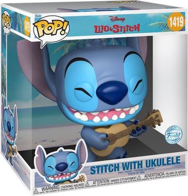 Stitch with ukelele Jumbo Funko Pop - Disney Stitch with ukelele Jumbo Funko Pop - Disney