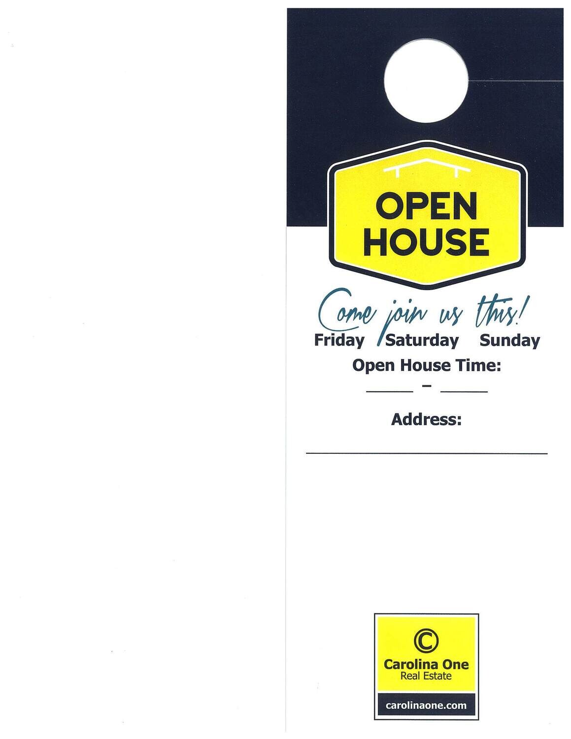 Open House Door Hangers (Pack of 20)