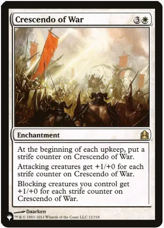 Crescendo of War - The List
