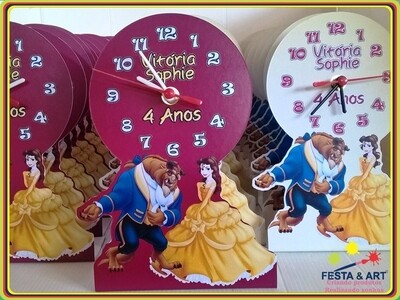 Relógio corte especial - A Bela e a Fera