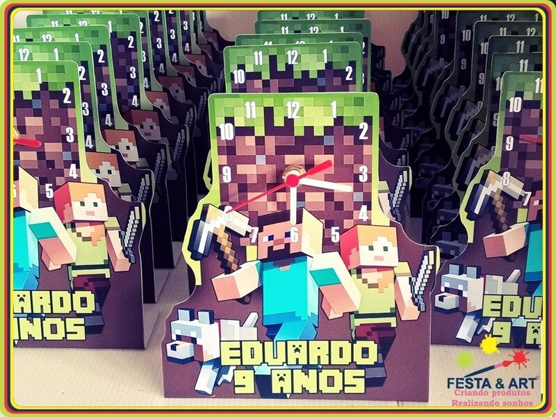 Relógio corte especial - Minecraft