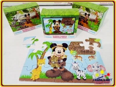 Quebra cabeça 15 peças - Mickey safari