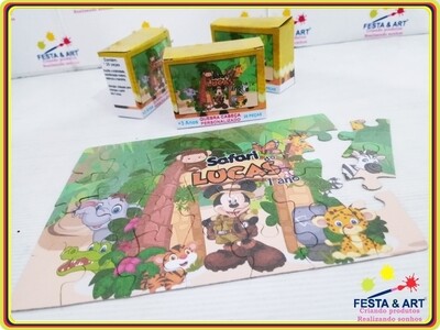 Quebra cabeça 28 peças - Mickey Safari