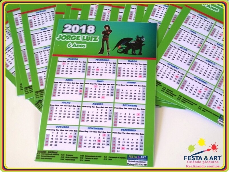 Calendário geladeira -Dragão