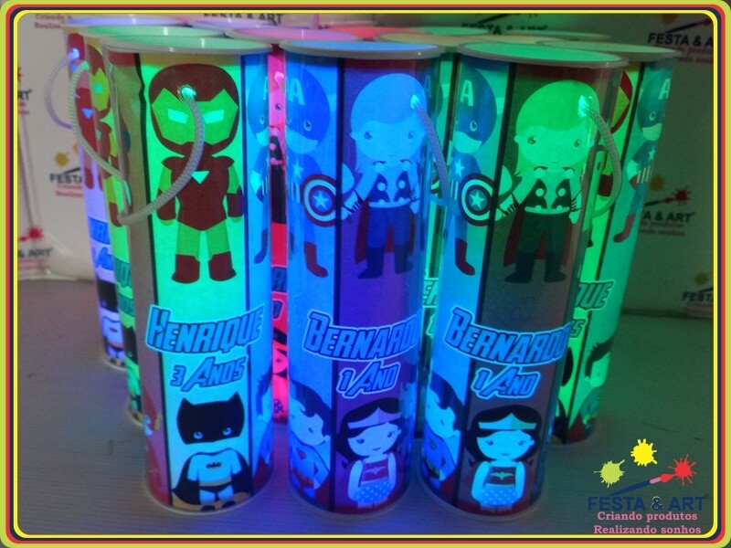 Luminária centro de mesa -  Heróis cute