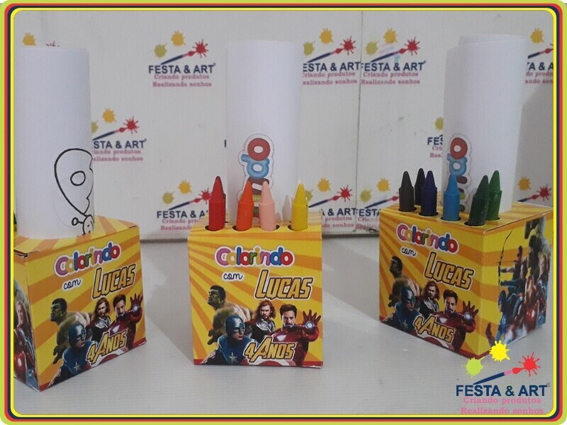 Caixinha para kit colorir cubo - Vingadores